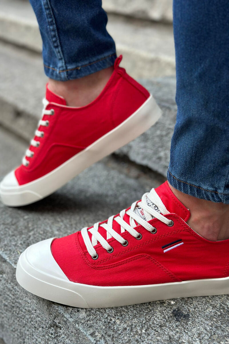 SIMPLE EVERYDAY MAN SNEAKERS RED/E KUQE - 4