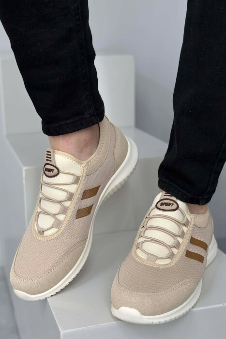SIMPLE EVERYDAY MEN SNEAKERS BEIGE/BEZHE - 3