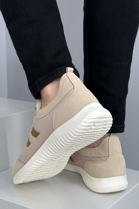 SIMPLE EVERYDAY MEN SNEAKERS BEIGE/BEZHE - 4