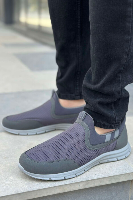 SIMPLE EVERYDAY MEN SNEAKERS DARK GREY/GEE - 3