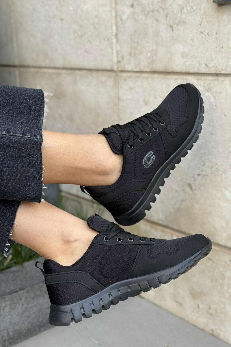 SIMPLE EVERYDAY ONE COLOR WOMEN SNEAKERS BLACK/ E ZEZE - 2