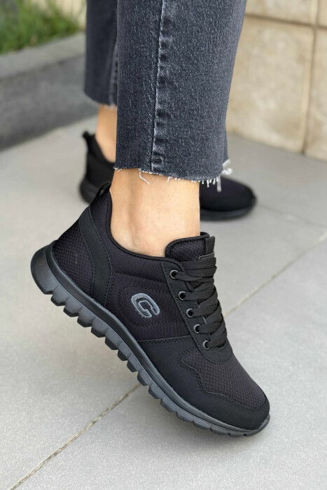 SIMPLE EVERYDAY ONE COLOR WOMEN SNEAKERS BLACK/ E ZEZE - 4