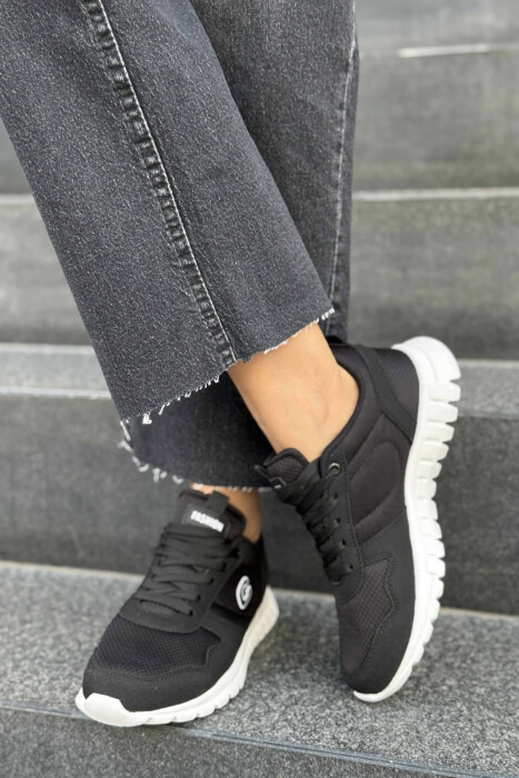 SIMPLE EVERYDAY ONE COLOR WOMEN SNEAKERS BLACK-WHITE/ZEBA - 2