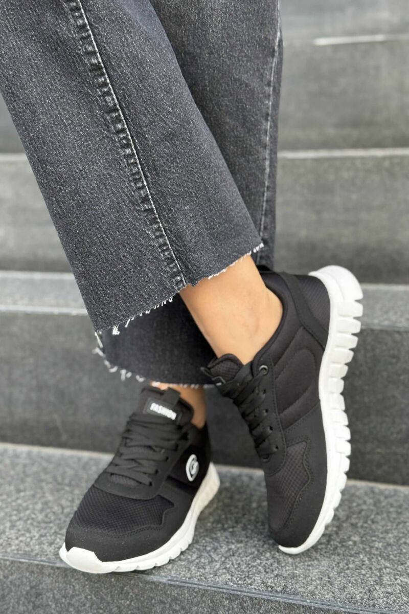 SIMPLE EVERYDAY ONE COLOR WOMEN SNEAKERS BLACK-WHITE/ZEBA - 2