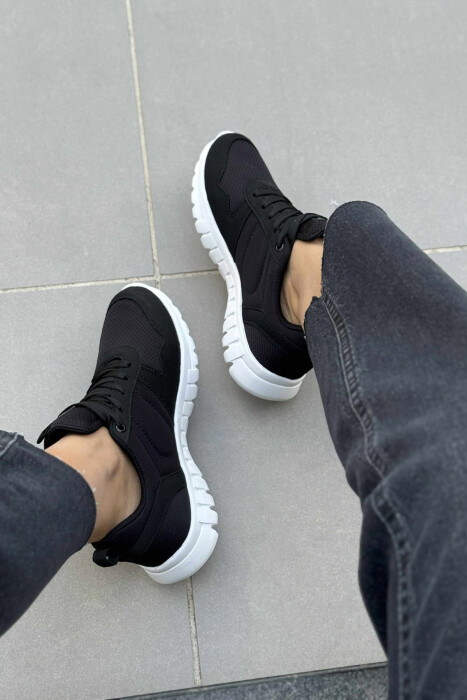 SIMPLE EVERYDAY ONE COLOR WOMEN SNEAKERS BLACK-WHITE/ZEBA - 3