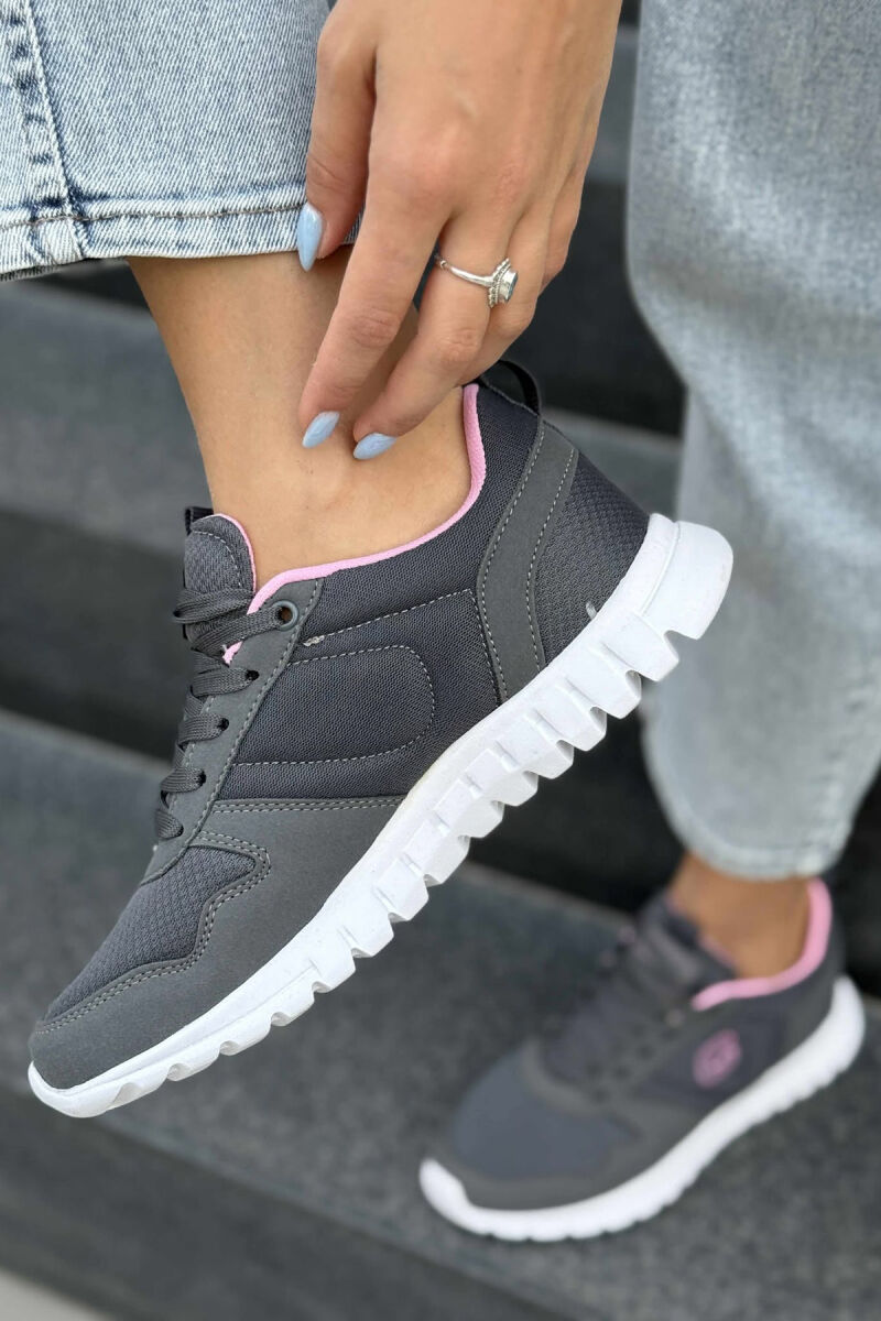 SIMPLE EVERYDAY ONE COLOR WOMEN SNEAKERS DARK GREY/GEE - 4