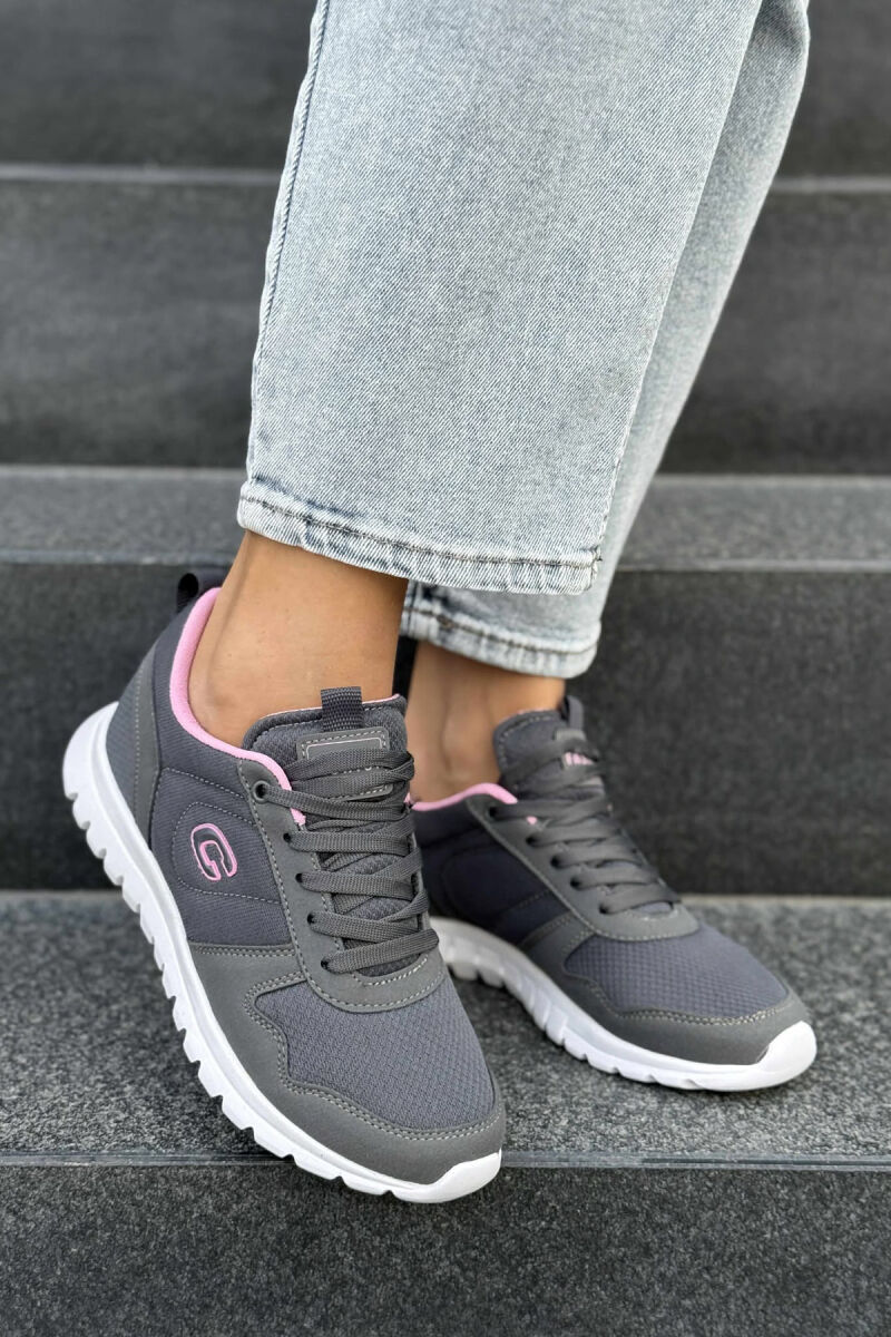 SIMPLE EVERYDAY ONE COLOR WOMEN SNEAKERS DARK GREY/GEE - 3