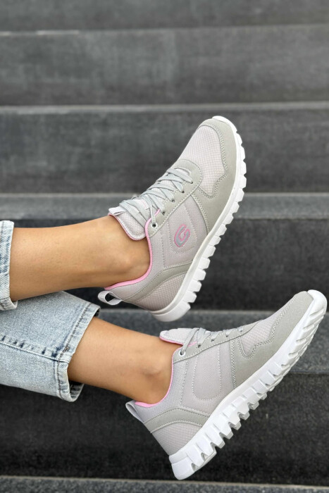 SIMPLE EVERYDAY ONE COLOR WOMEN SNEAKERS LIGHT GREY/GZ - 5