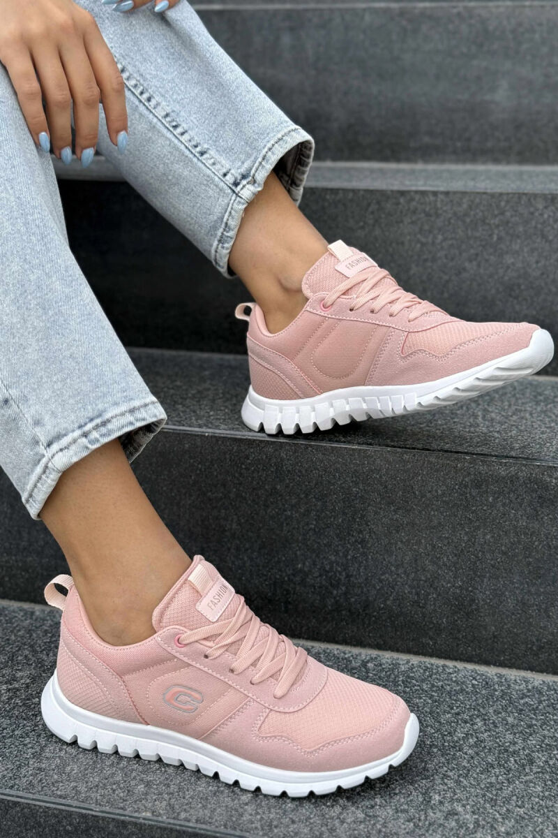 SIMPLE EVERYDAY ONE COLOR WOMEN SNEAKERS POWDER/PUDER - 3