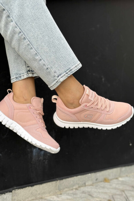 SIMPLE EVERYDAY ONE COLOR WOMEN SNEAKERS POWDER/PUDER - 2