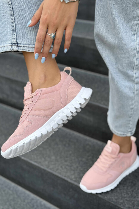 SIMPLE EVERYDAY ONE COLOR WOMEN SNEAKERS POWDER/PUDER - 5