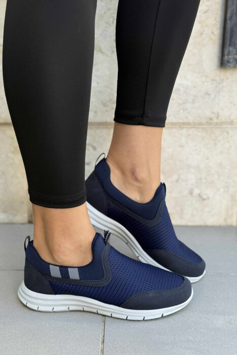 SIMPLE EVERYDAY SLIP ON WOMEN SNEAKERS BLUE/BLU - 1