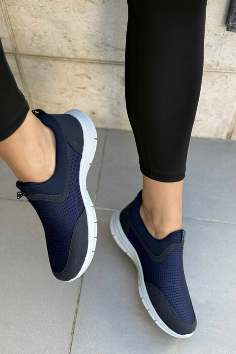 SIMPLE EVERYDAY SLIP ON WOMEN SNEAKERS BLUE/BLU - 3