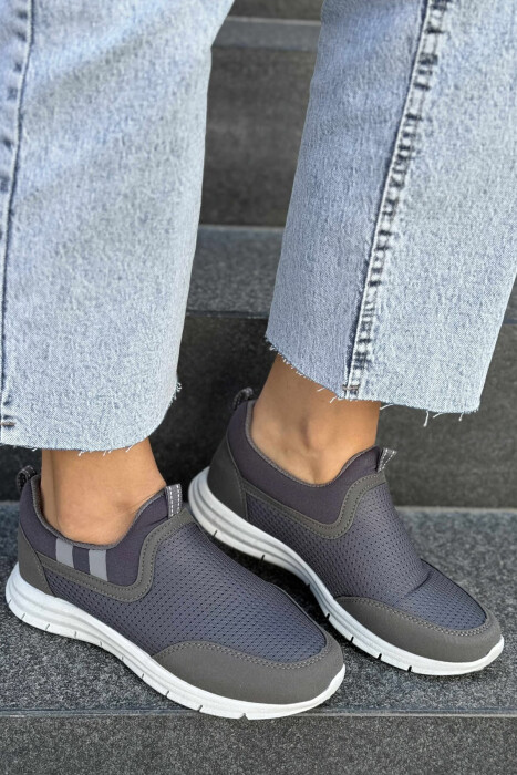 SIMPLE EVERYDAY SLIP ON WOMEN SNEAKERS DARK GREY/GEE - 2
