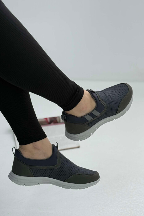 SIMPLE EVERYDAY SLIP ON WOMEN SNEAKERS DARK GREY/GEE - 2