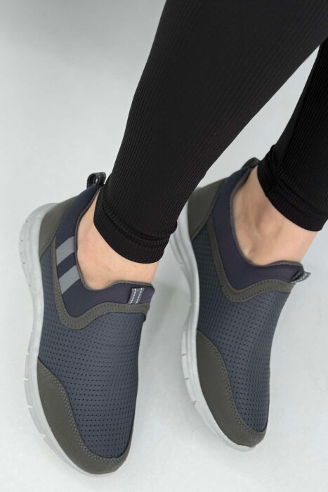 SIMPLE EVERYDAY SLIP ON WOMEN SNEAKERS DARK GREY/GEE - 4