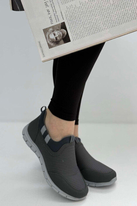 SIMPLE EVERYDAY SLIP ON WOMEN SNEAKERS GREY/GRI - 4