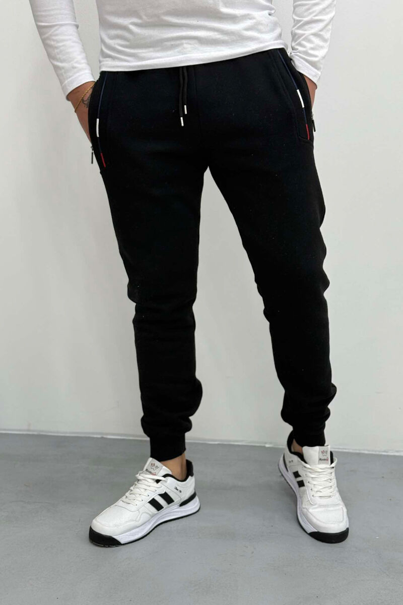 SIMPLE FLUFFY MEN SWEATPANTS BLACK/ E ZEZE - 1