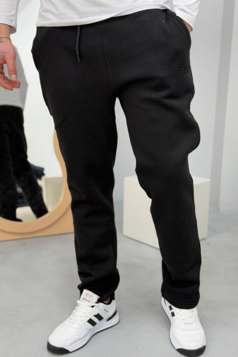 SIMPLE FLUFFY MEN SWEATPANTS IN BLACK COLOR 