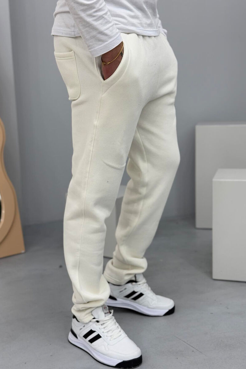 SIMPLE FLUFFY MEN SWEATPANTS CREAM/KREM - 2