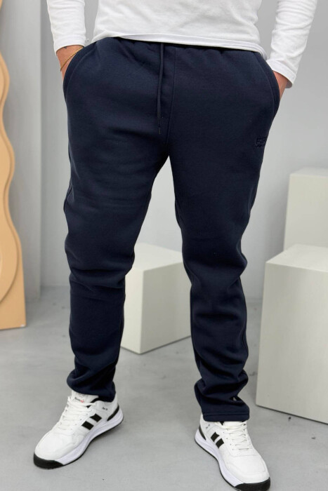 SIMPLE FLUFFY MEN SWEATPANTS IN DARK BLUE COLOR 