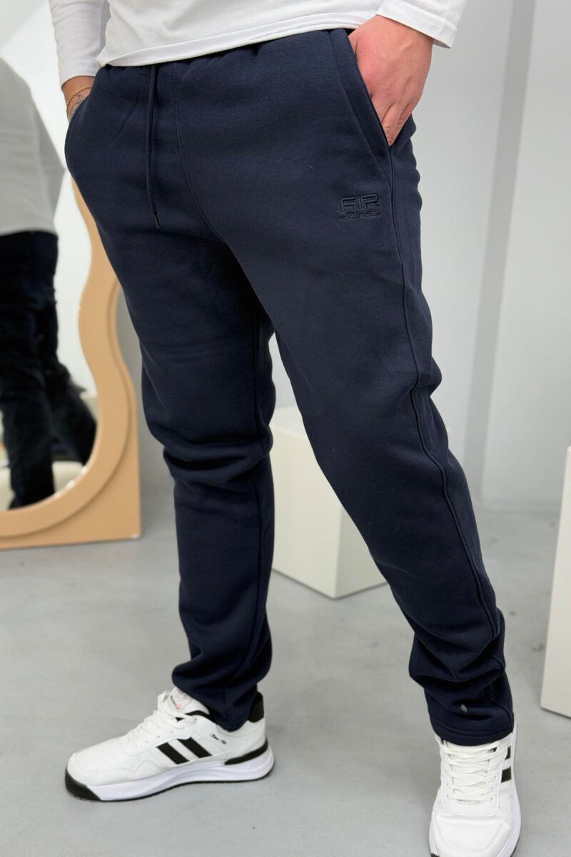 SIMPLE FLUFFY MEN SWEATPANTS DARK BLUE/BEE - 2