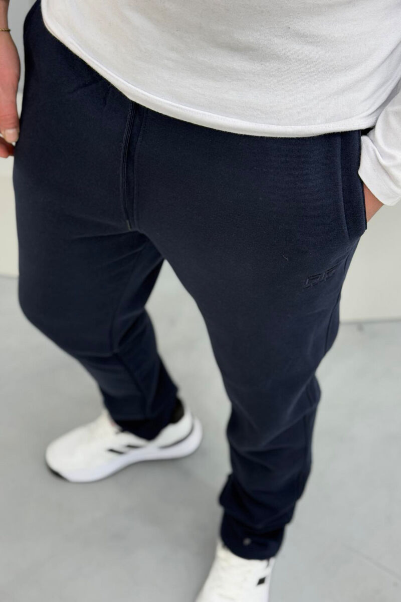 SIMPLE FLUFFY MEN SWEATPANTS DARK BLUE/BEE - 4