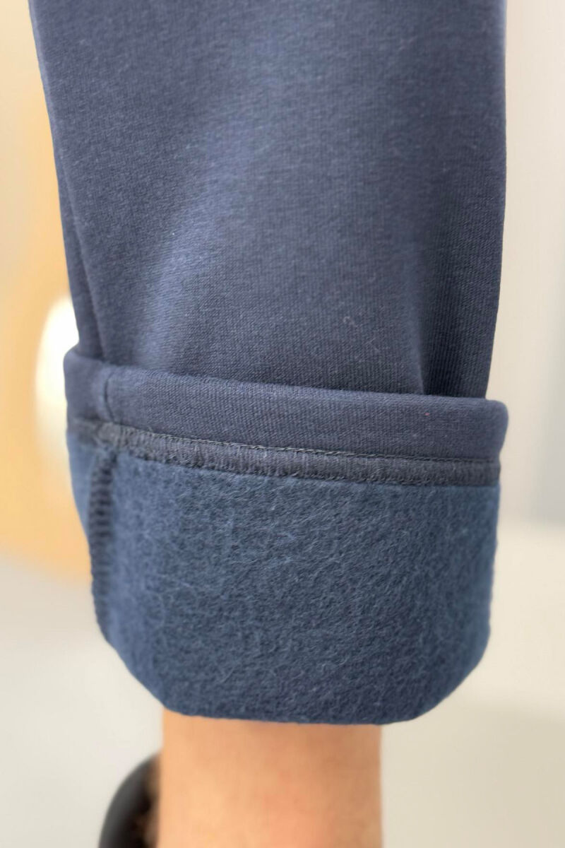 SIMPLE FLUFFY MEN SWEATPANTS DARK BLUE/BEE - 5