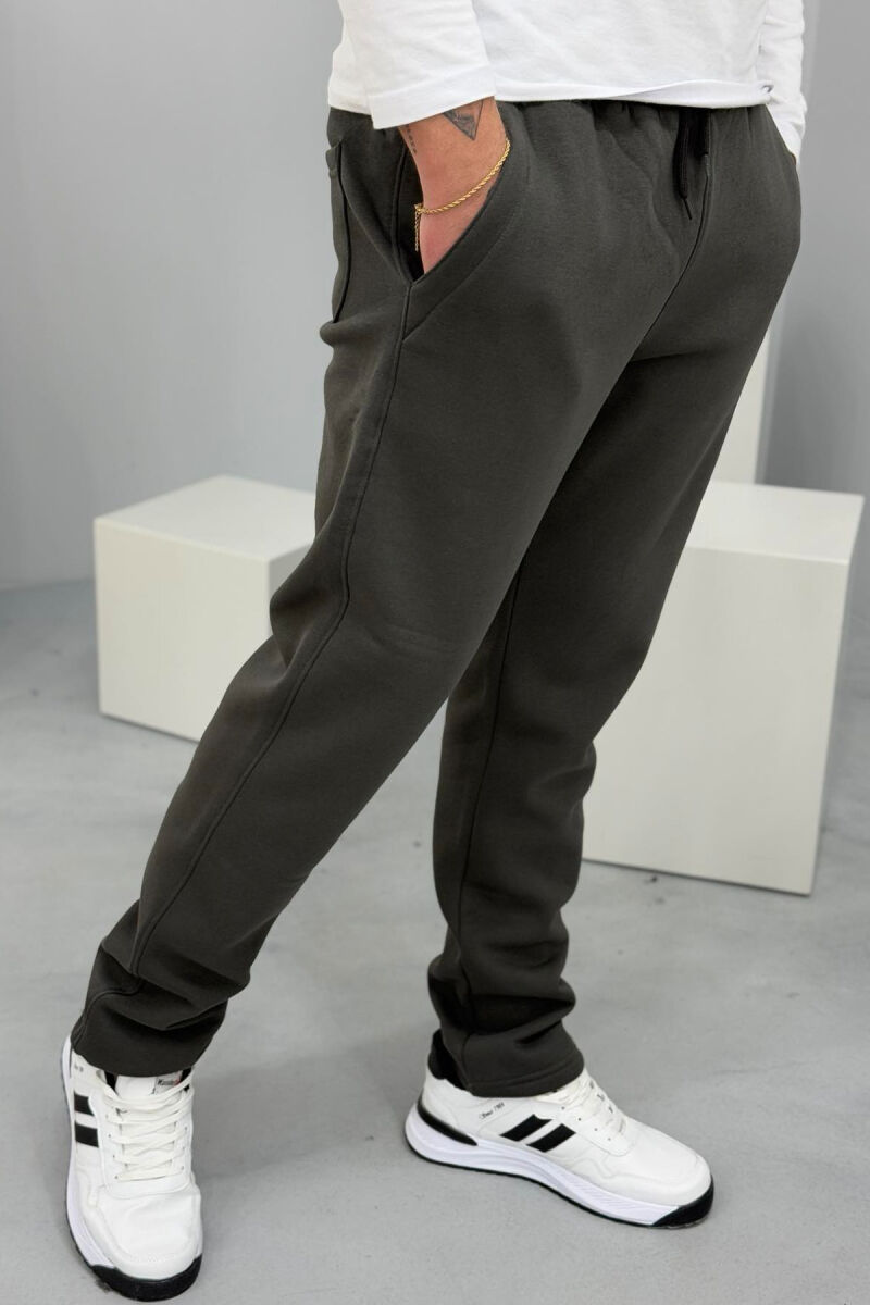 SIMPLE FLUFFY MEN SWEATPANTS DARK GREEN/JEE - 2