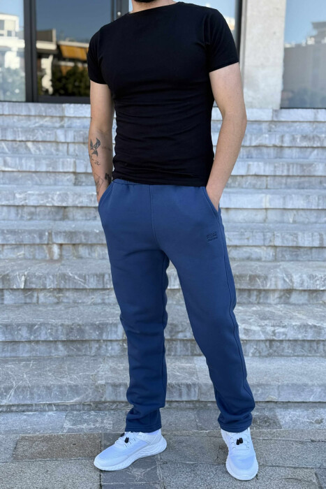 SIMPLE FLUFFY MEN SWEATPANTS ELECTRIC BLUE/BLEL - 1