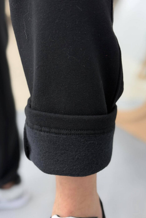 SIMPLE FLUFFY MEN SWEATPANTS IN BLACK COLOR - 4