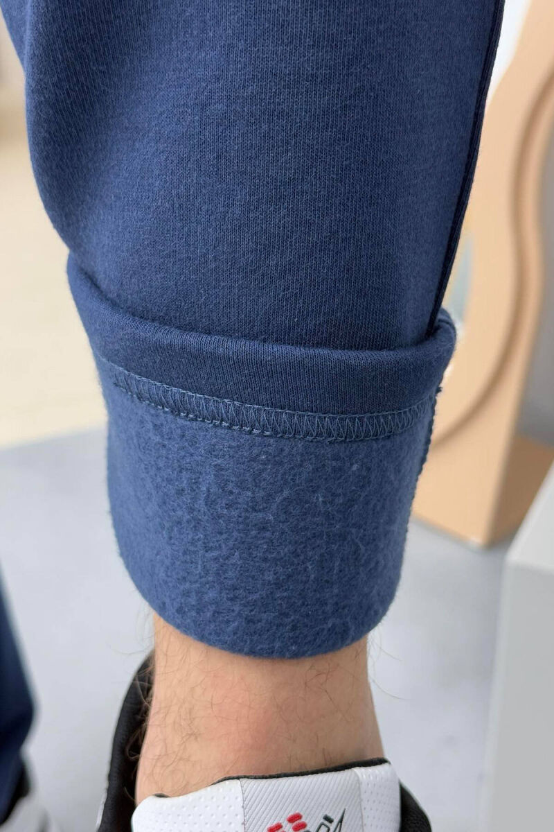 SIMPLE FLUFFY MEN SWEATPANTS IN BLUE COLOR - 5