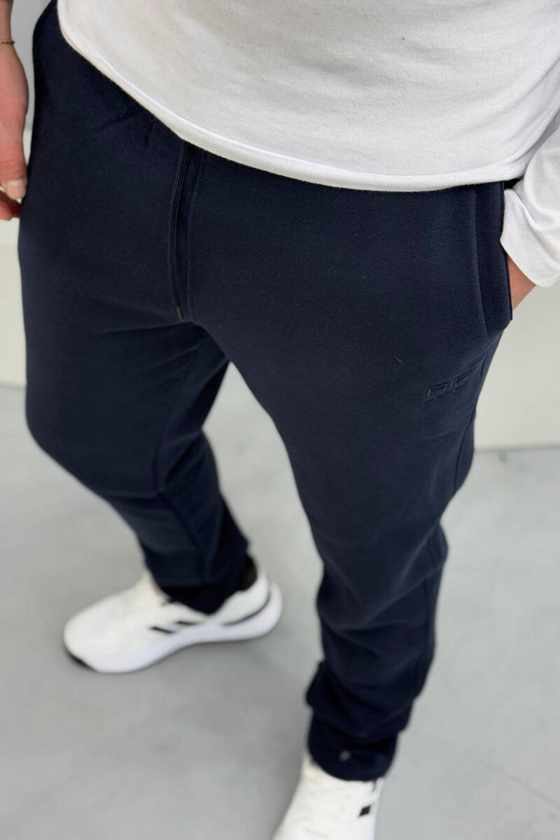 SIMPLE FLUFFY MEN SWEATPANTS IN DARK BLUE COLOR - 4