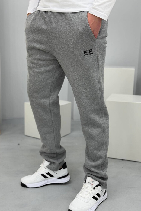 SIMPLE FLUFFY MEN SWEATPANTS IN GREY COLOR - 2