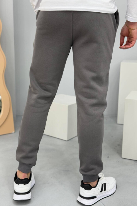 SIMPLE FLUFFY MEN SWEATPANTS IN GREY COLOR - 3