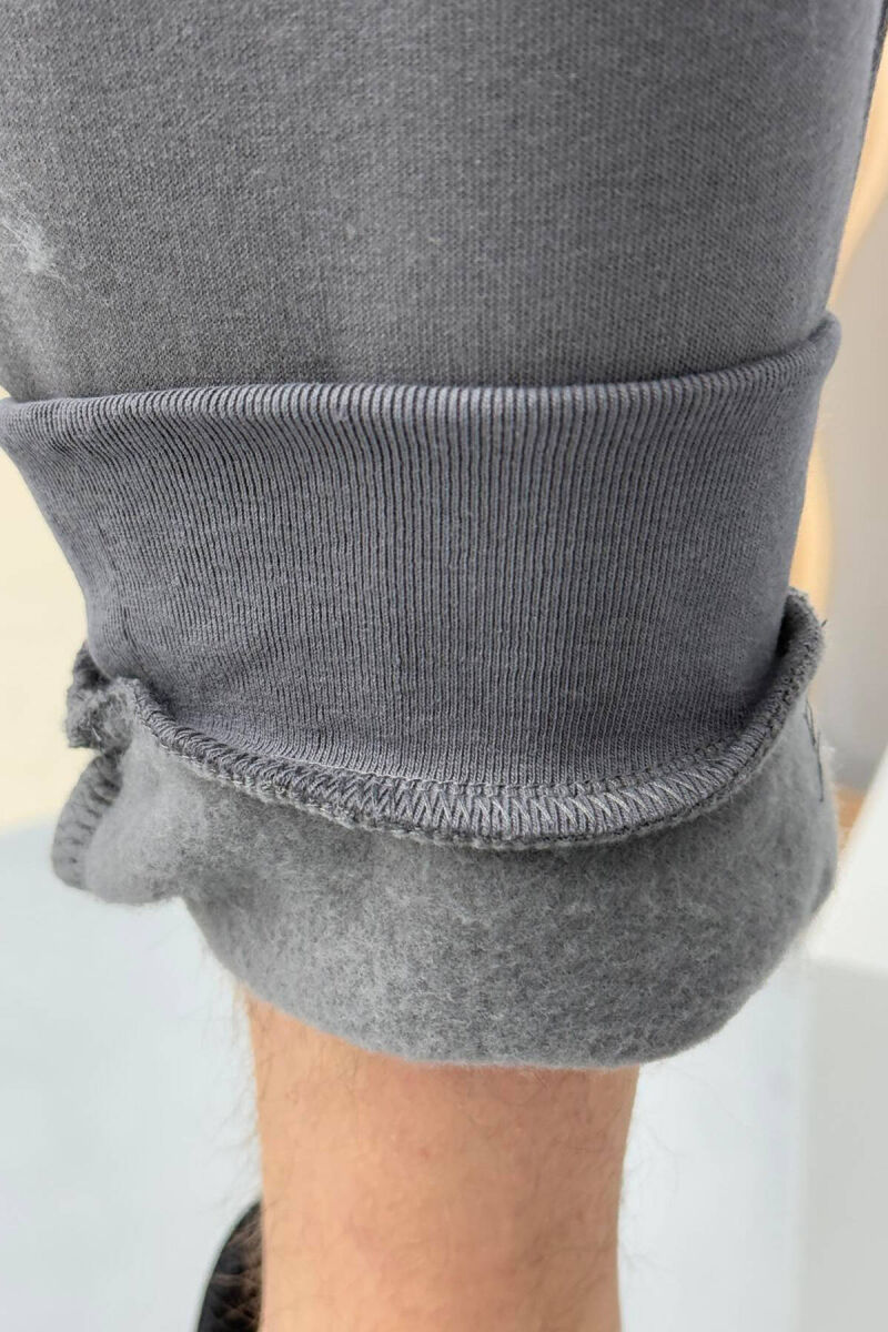 SIMPLE FLUFFY MEN SWEATPANTS IN GREY COLOR - 4