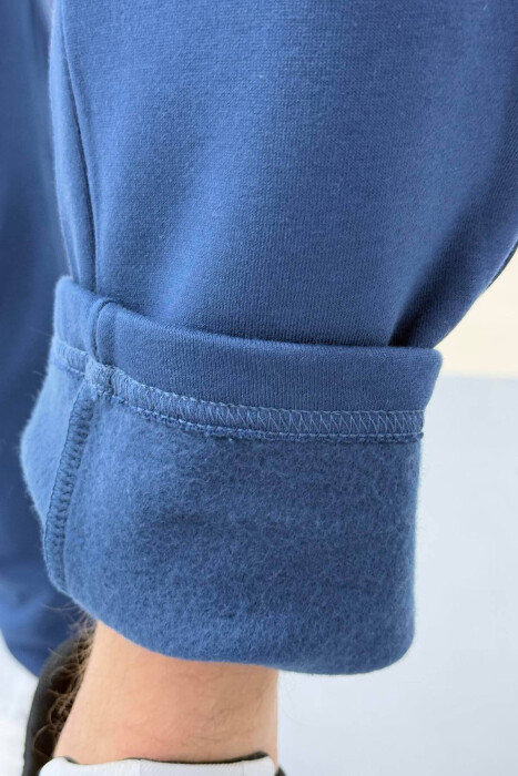 SIMPLE FLUFFY MEN SWEATPANTS IN LIGHT BLUE COLOR - 5