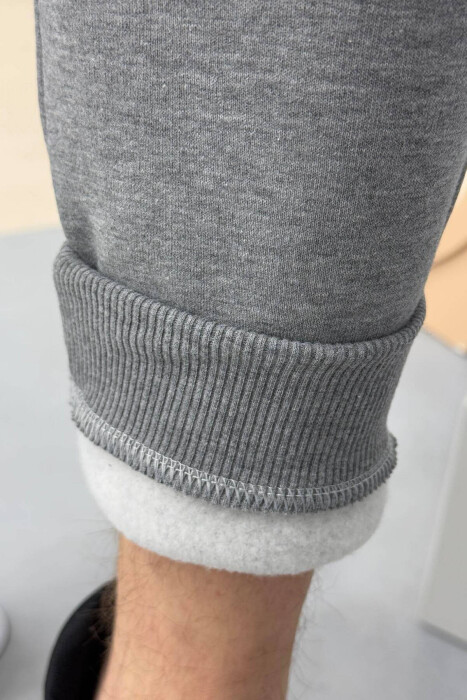 SIMPLE FLUFFY MEN SWEATPANTS IN LIGHT GREY COLOR - 4