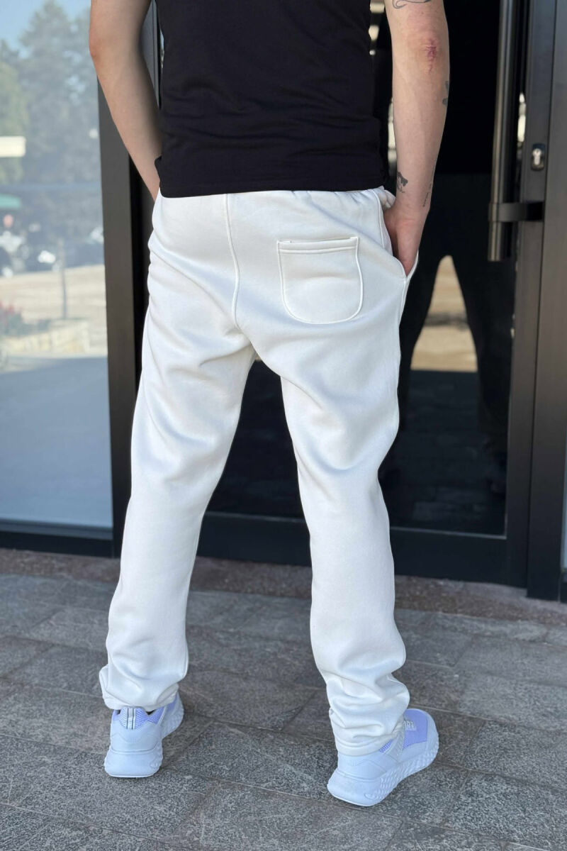SIMPLE FLUFFY MEN SWEATPANTS WHITE-E BARDHE - 3