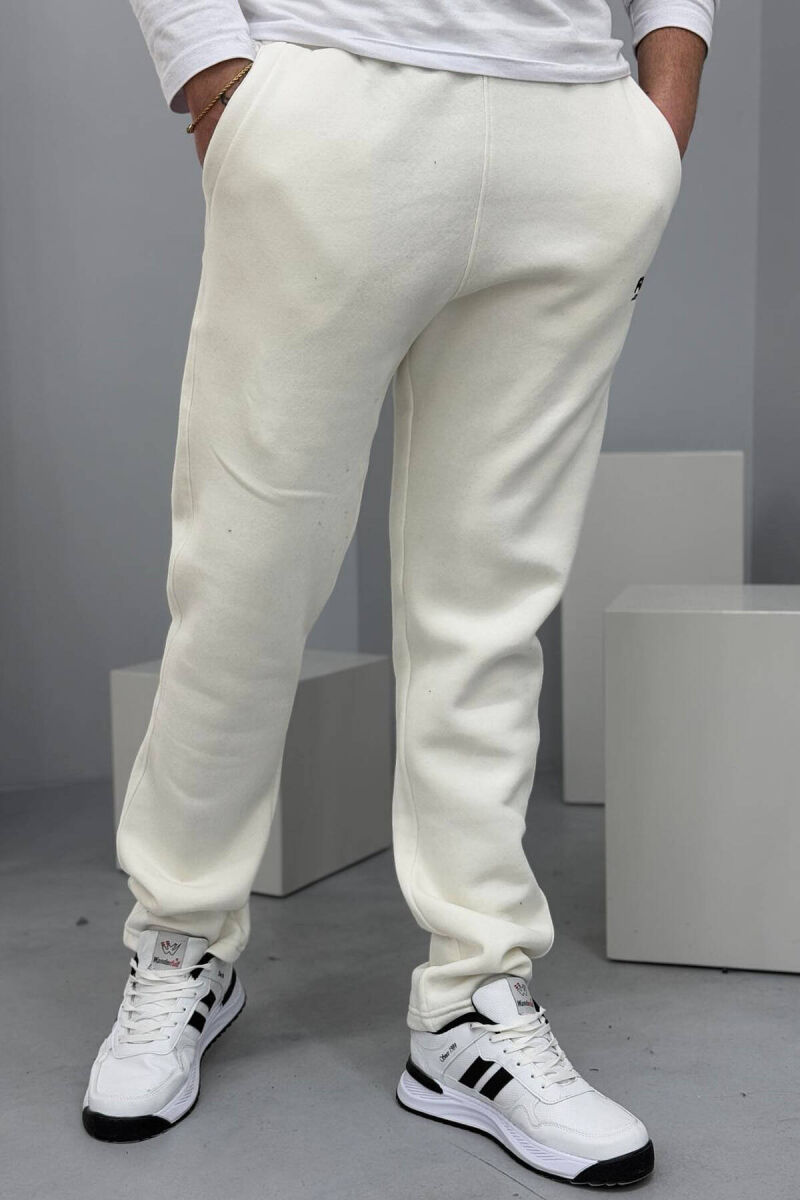 SIMPLE FLUFFY MEN SWEATPANTS IN CREAM COLOR - 1