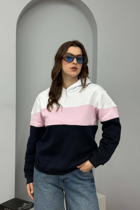 HOODIE E THJESHTE ME PUSH PER FEMRA NE NGJYRE ROZE - KLAUDIO FASHION