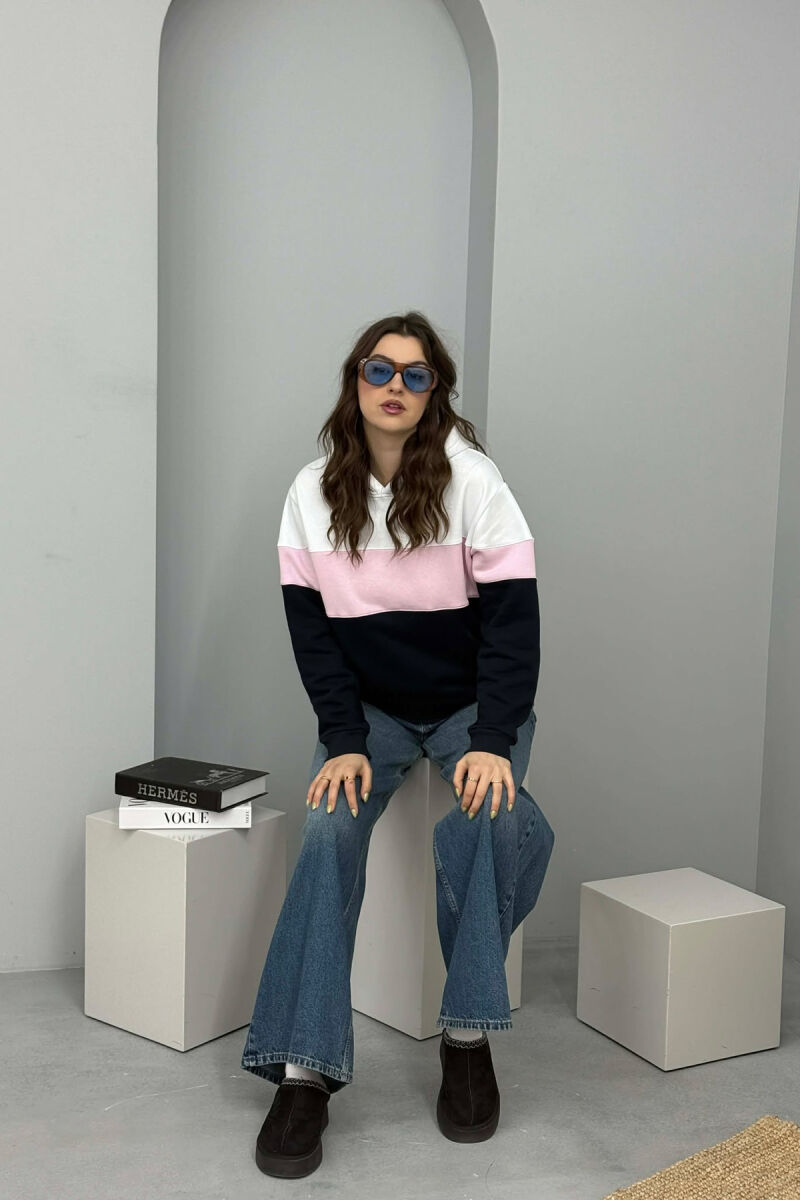 SIMPLE FLUFFY WOMEN HOODIE PINK/ROZE - 3