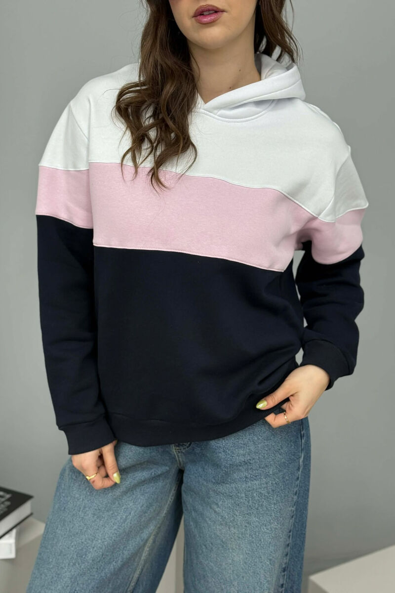 SIMPLE FLUFFY WOMEN HOODIE PINK/ROZE - 4