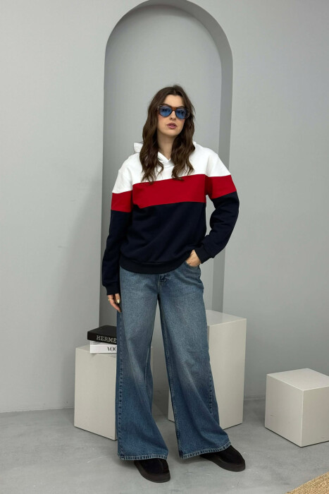 HOODIE E THJESHTE ME PUSH PER FEMRA NE NGJYRE TE KUQE - KLAUDIO FASHION