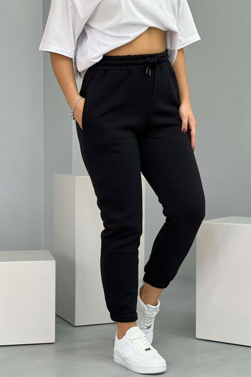 SIMPLE FLUFFY WOMEN JOGGERS BLACK/ E ZEZE - 1