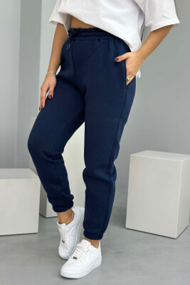 SIMPLE FLUFFY WOMEN JOGGERS DARK BLUE/BEE 