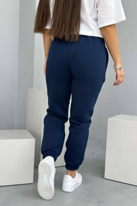 SIMPLE FLUFFY WOMEN JOGGERS DARK BLUE/BEE - 5