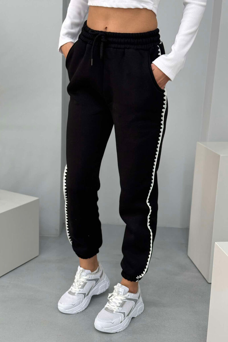 SIMPLE FLUFFY WOMEN SWEATPANTS BLACK/ E ZEZE - 1