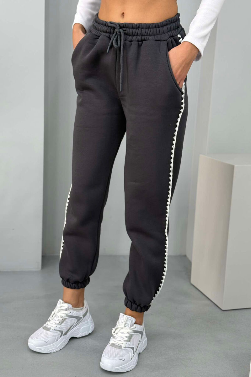 SIMPLE FLUFFY WOMEN SWEATPANTS DARK GREY/GEE - 1