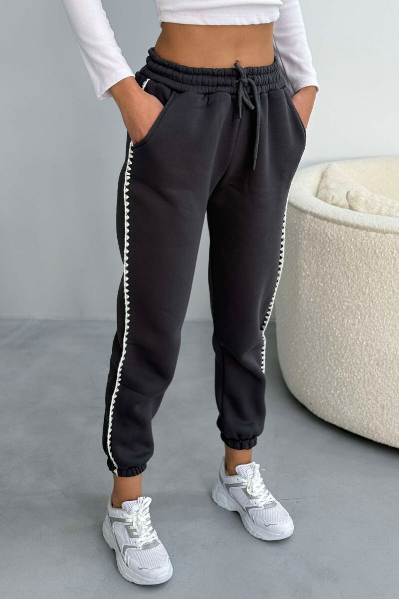 SIMPLE FLUFFY WOMEN SWEATPANTS DARK GREY/GEE - 5